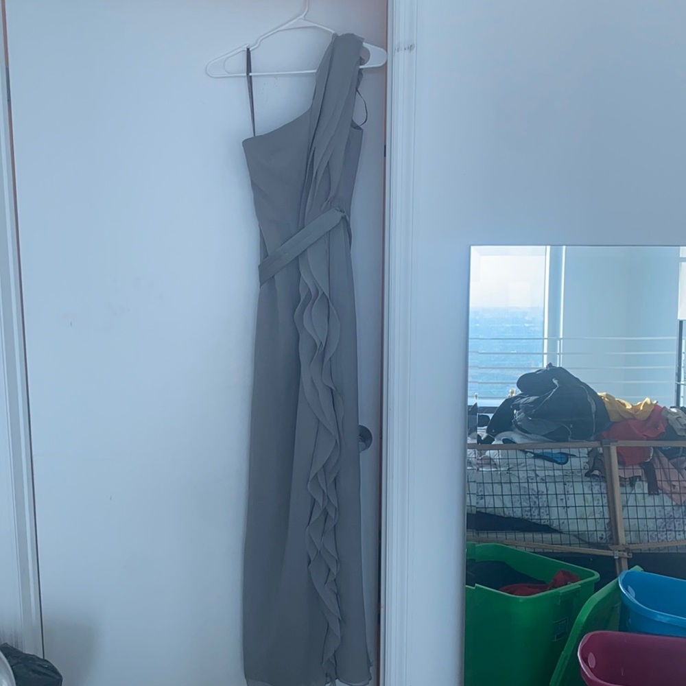 David’s Bridal gray dress